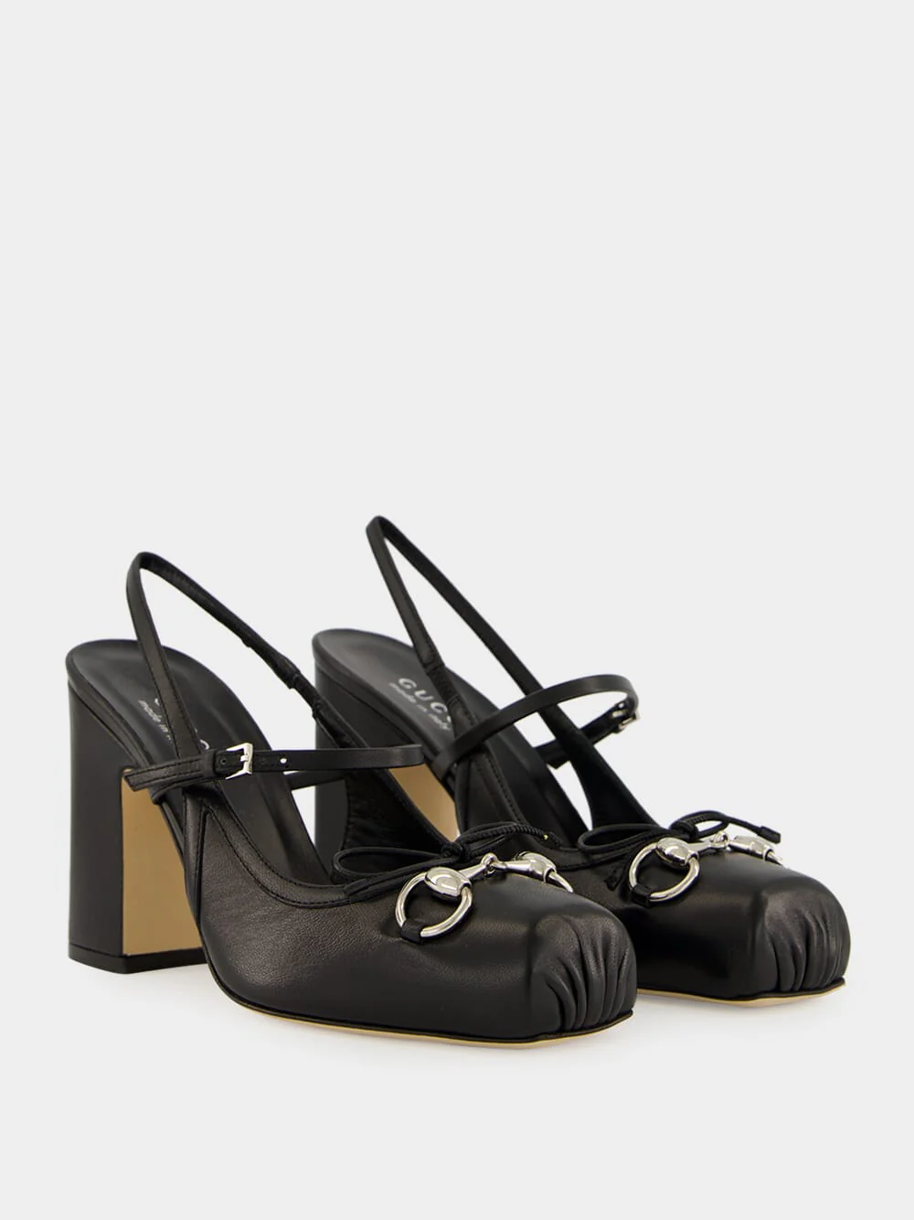 Black Horsebit Slingback Pumps - Image 3