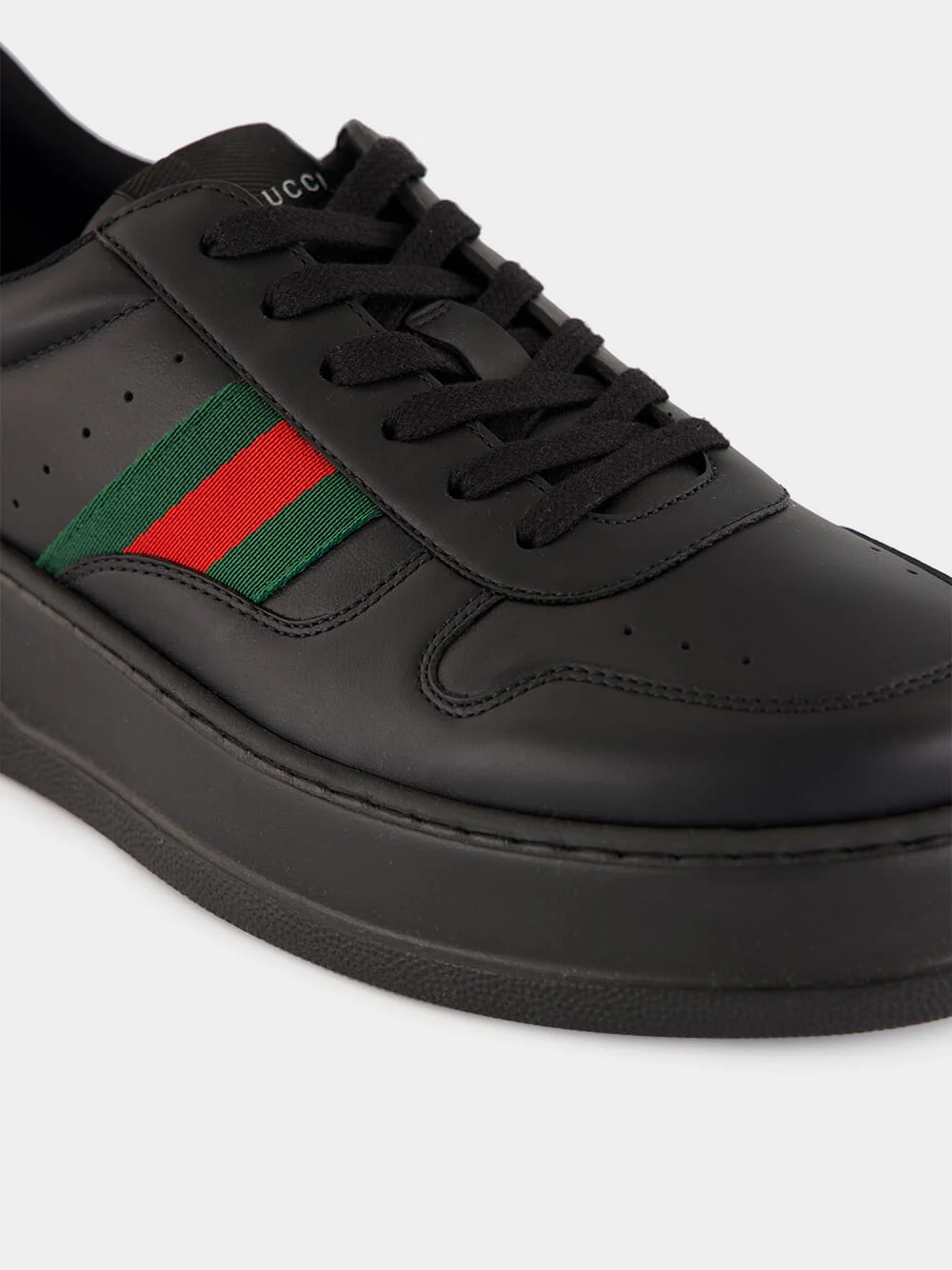 Black Leather Chunky Sneaker - Image 7