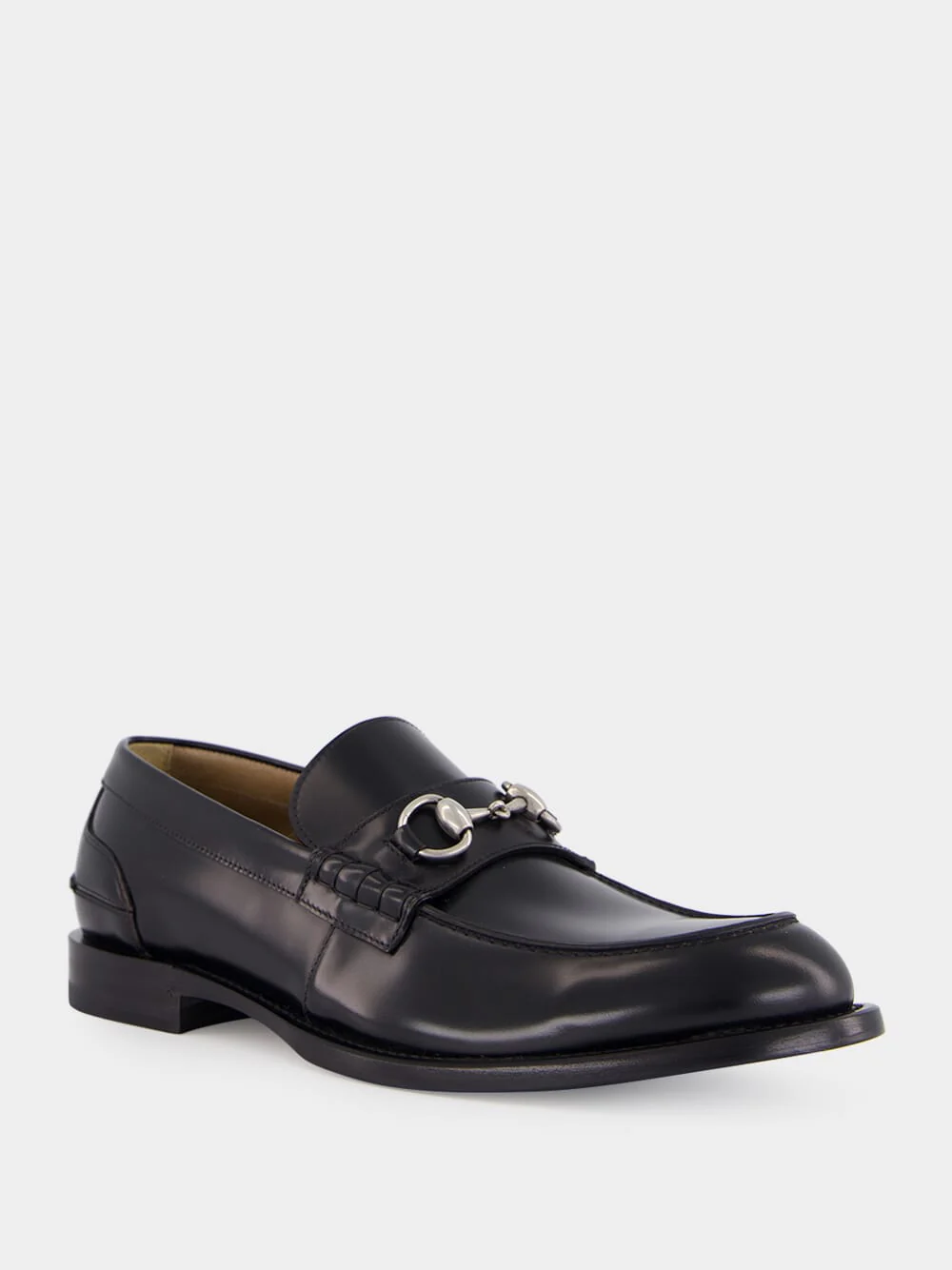 Black Leather Loafers with Horsebit - Image 2
