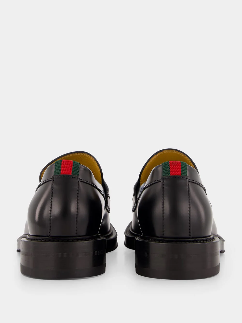Black Leather Loafers with Web - Image 5