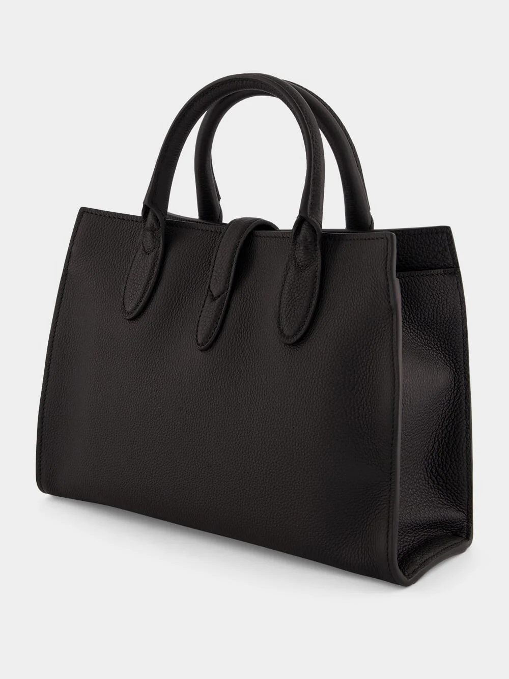 Black Medium Tote with Hook Closure - Image 5