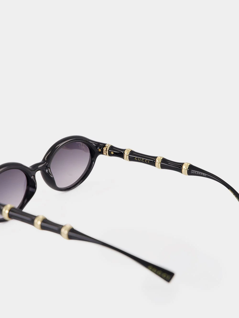Black Oval Bamboo Sunglasses - Image 4