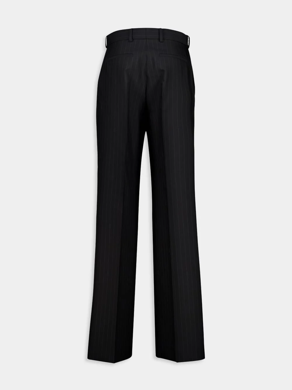 Black Pinstripe Wool Jacquard Trousers - Image 2