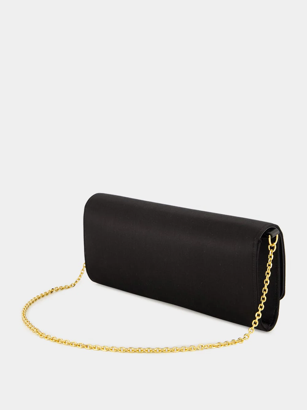 Black Silk Satin Gucci 73 Clutch with Horsebit - Image 5