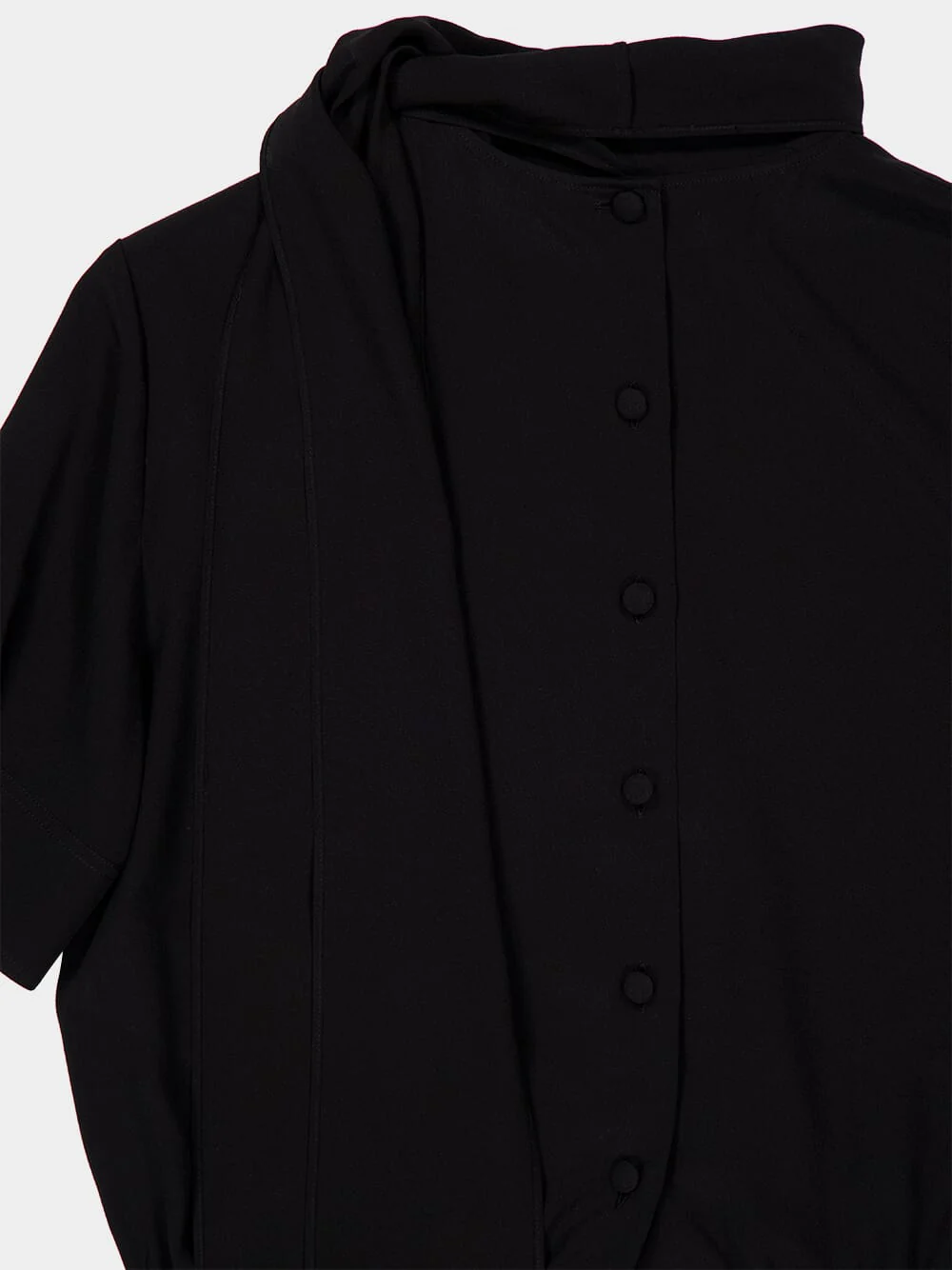 Black Silk Short-Sleeve Top - Image 3