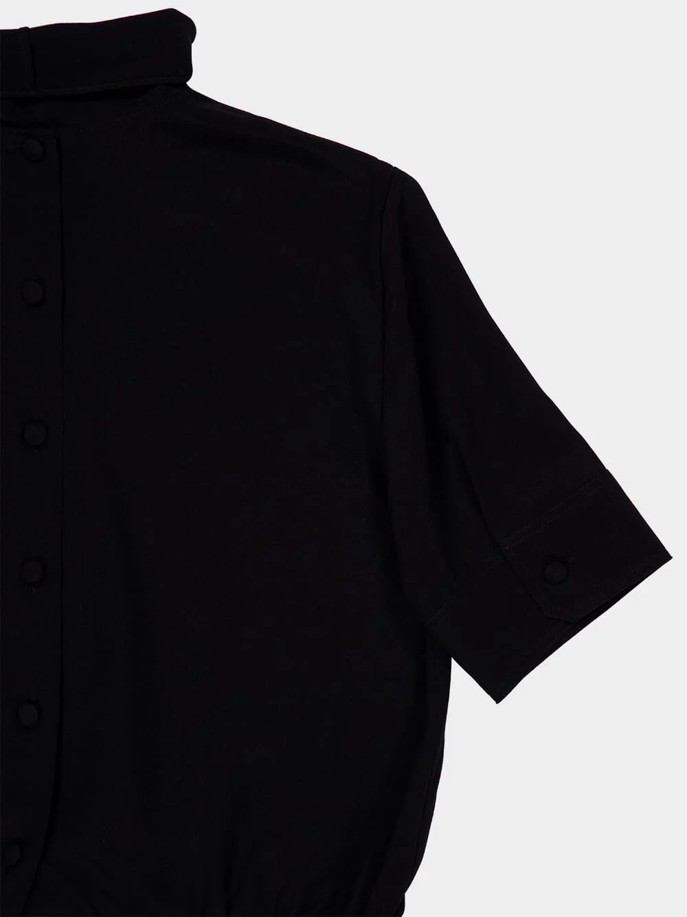 Black Silk Short-Sleeve Top - Image 4