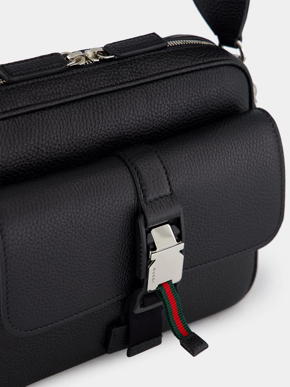 Black Small Crossbody Bag with Web - Image 7