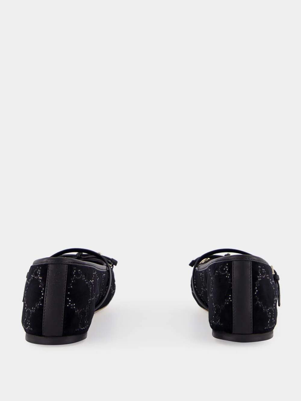 Black Velvet GG Crystal Horsebit Ballet Flat - Image 5