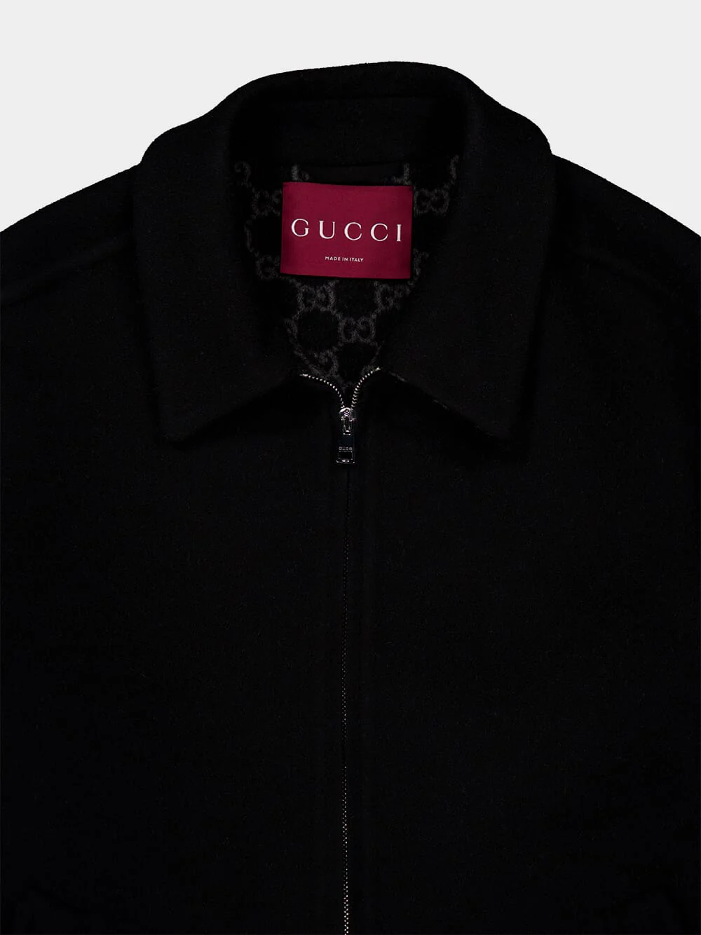 Black Wool Blouson Jacket - Image 3
