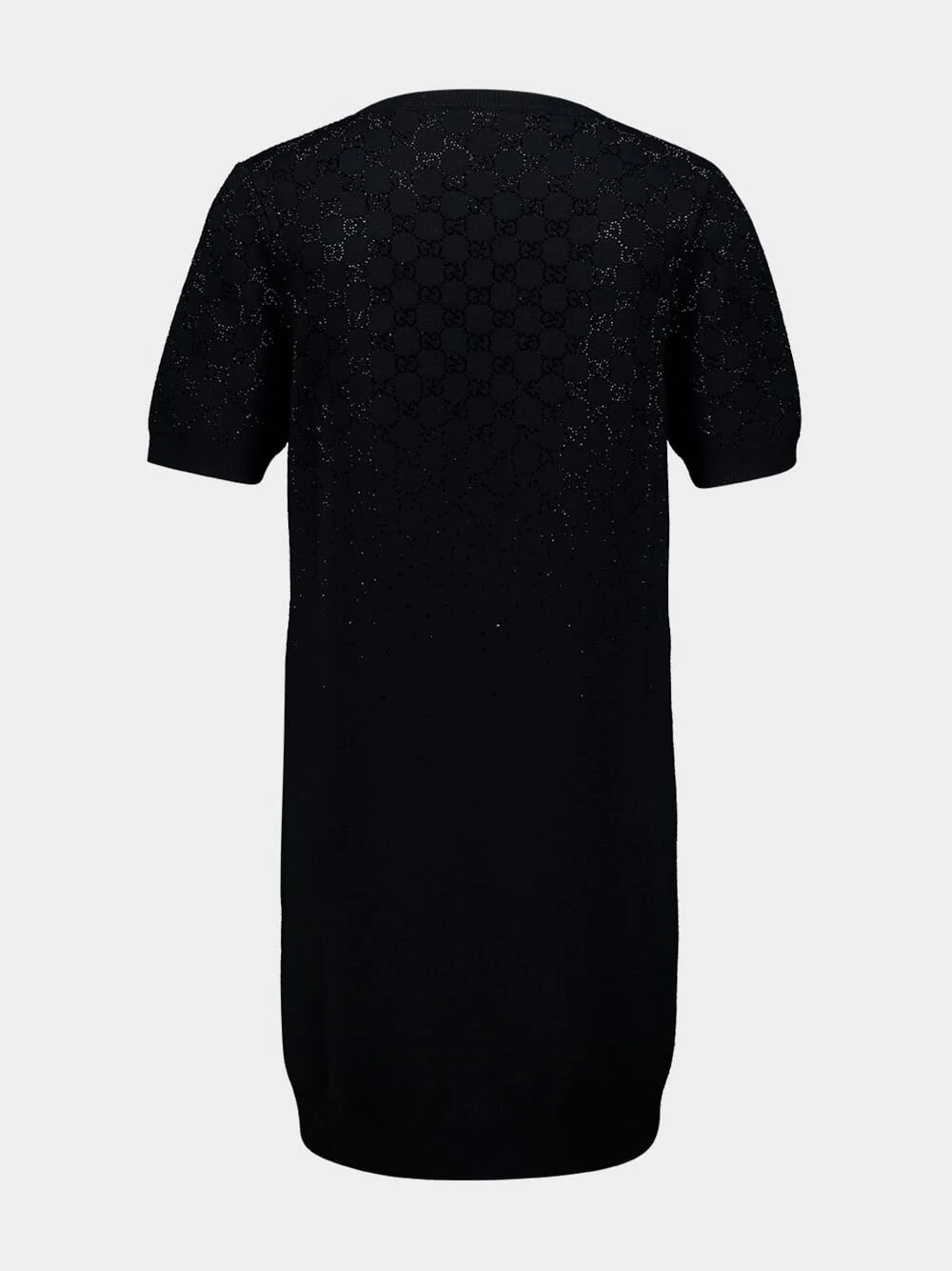 Black Wool Dress with GG Crystals - Image 2