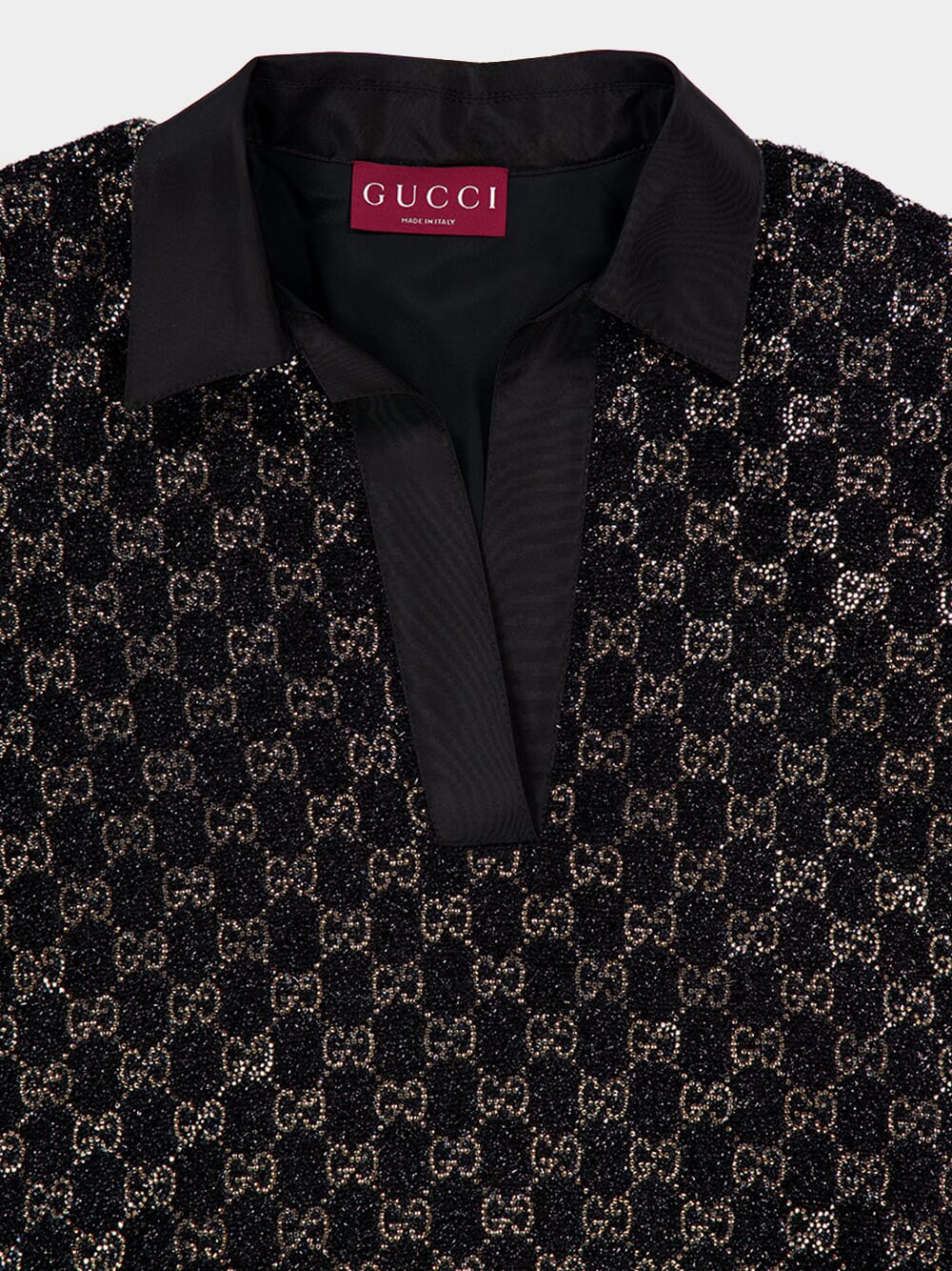 Black Wool Lamé GG Crystal Top - Image 3
