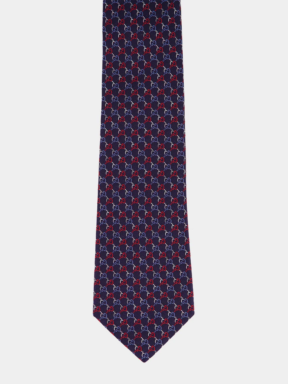 Blue and Red GG Silk Jacquard Tie - Image 2