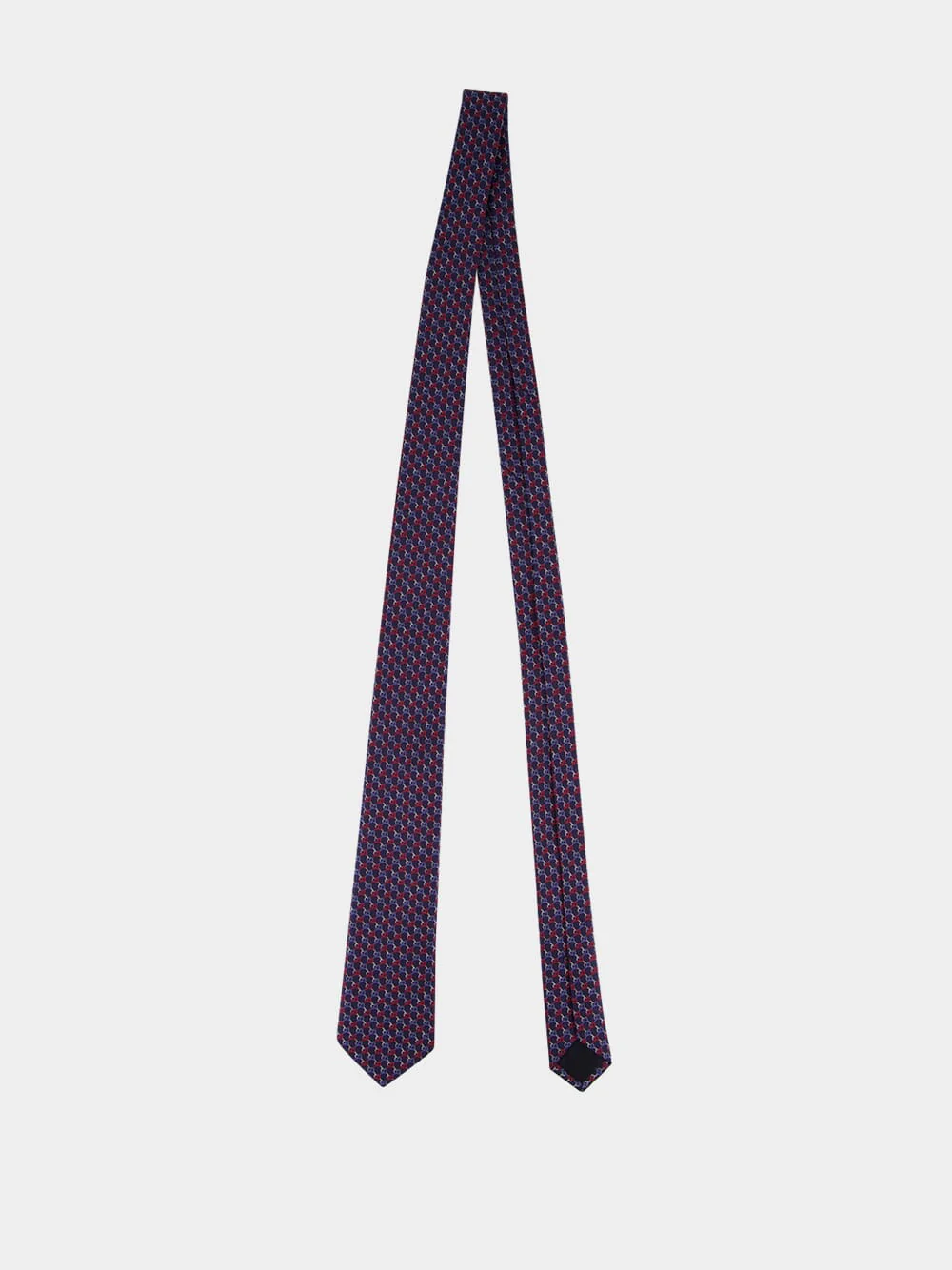 Blue and Red GG Silk Jacquard Tie - Image 3