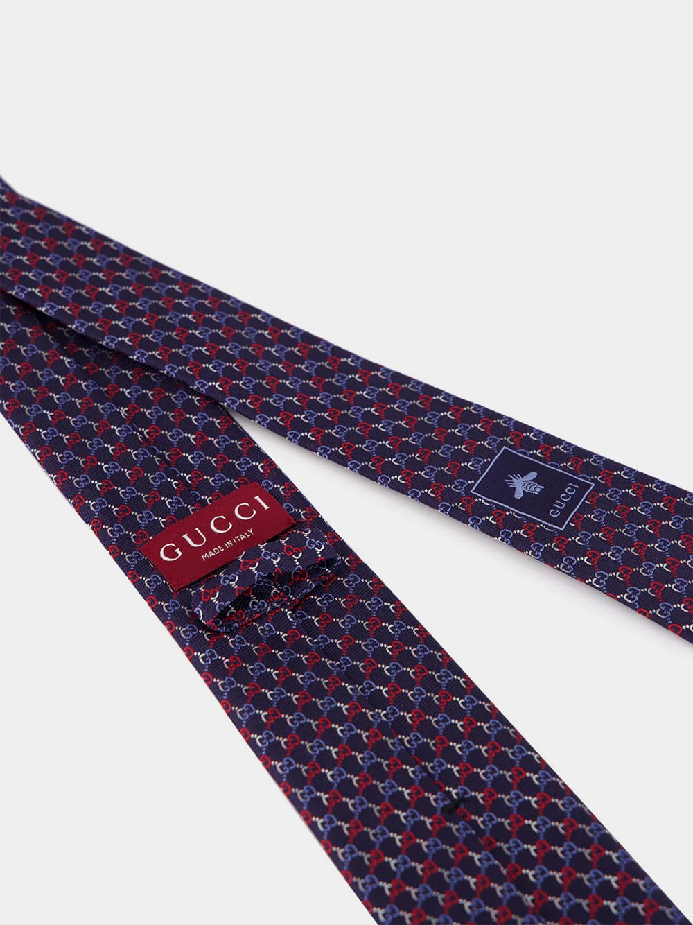 Blue and Red GG Silk Jacquard Tie - Image 4