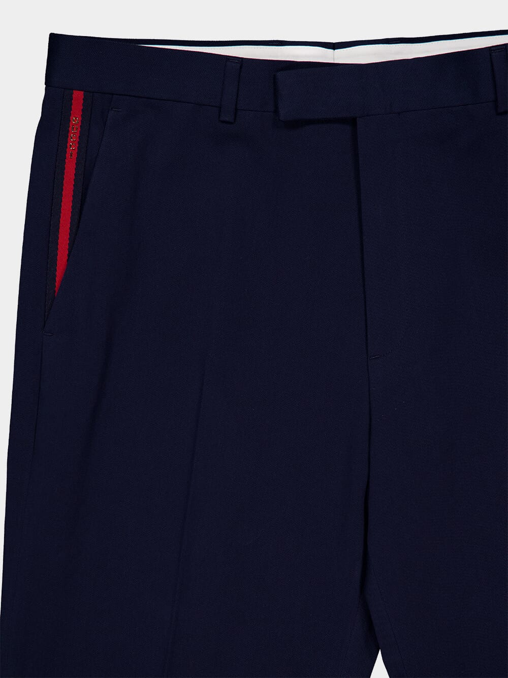 Blue Cotton Gabardine Pant with Web - Image 3
