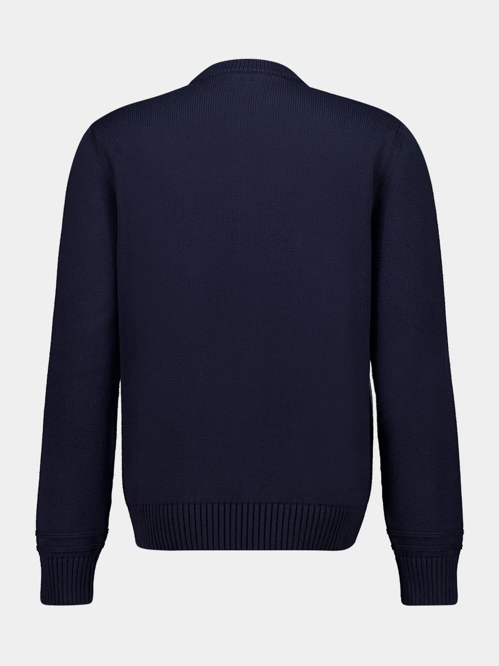Blue Cotton Wool Sweater with Gucci Intarsia - Image 2