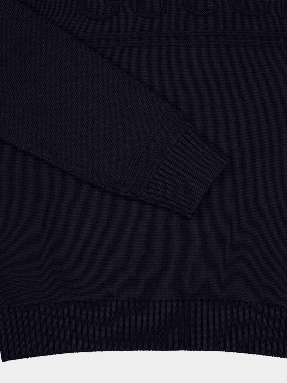 Blue Cotton Wool Sweater with Gucci Intarsia - Image 4