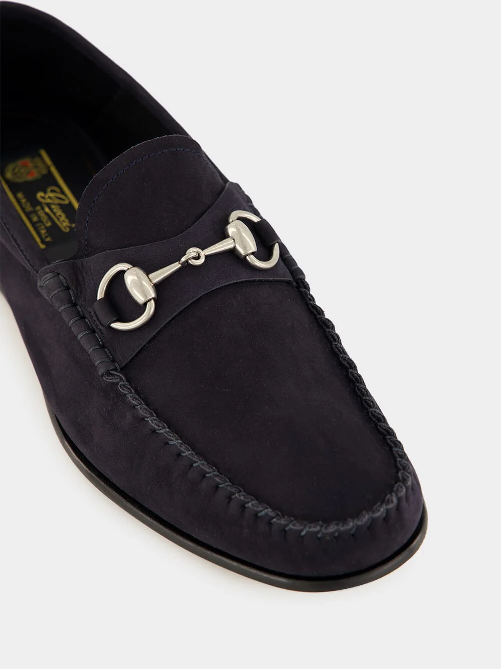 Blue Nabuk Leather Moccasins with Horsebit - Image 6