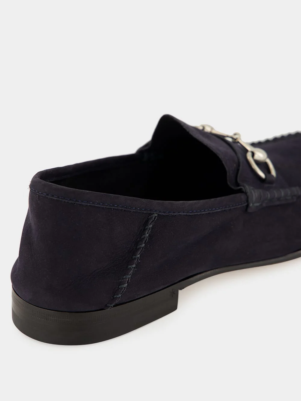 Blue Nabuk Leather Moccasins with Horsebit - Image 7