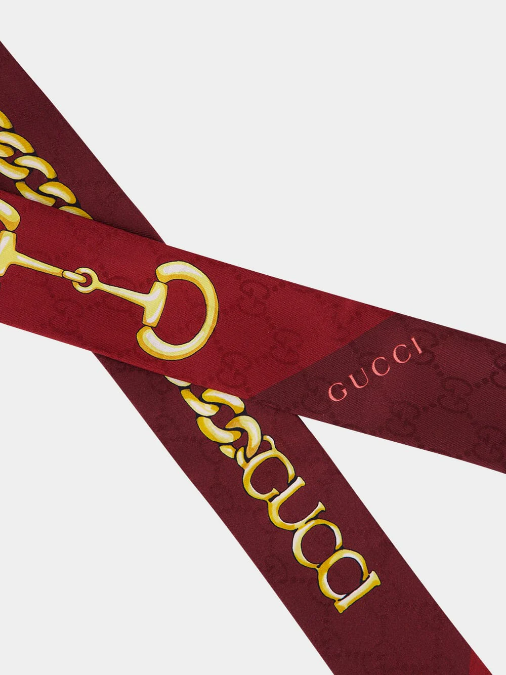 Bordeaux Printed Silk Twill Ribbon - Image 2