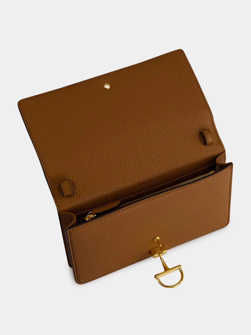 Brown Calfskin Wallet with Removable Chain - Image 6