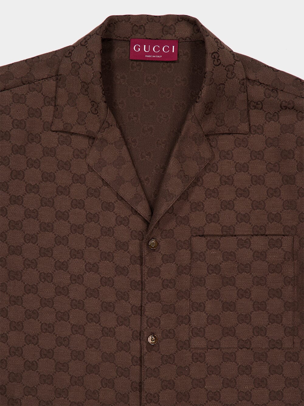 Brown GG Canvas Linen-Blend Bowling Shirt - Image 3
