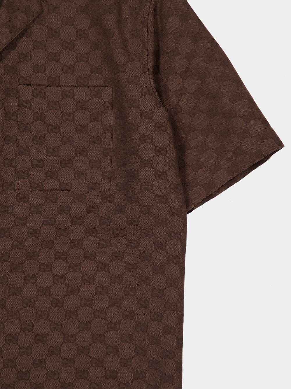 Brown GG Canvas Linen-Blend Bowling Shirt - Image 4