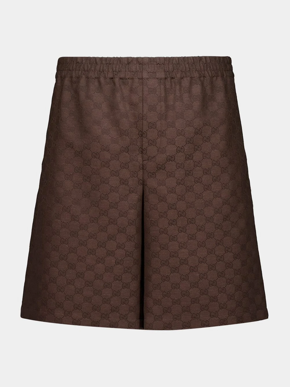 Brown GG Canvas Linen Blend Shorts