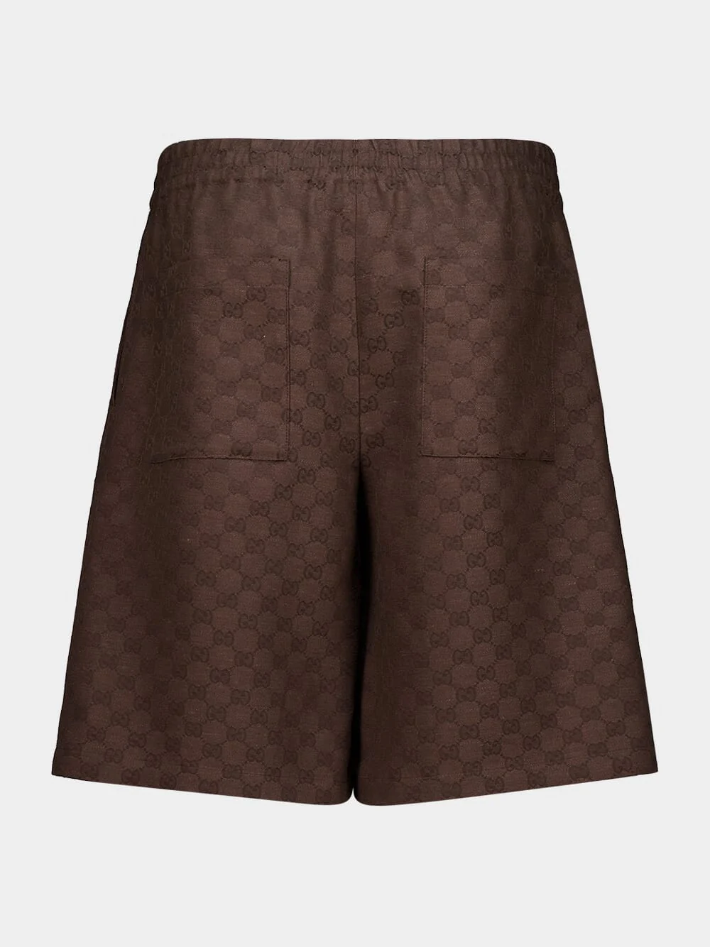 Brown GG Canvas Linen Blend Shorts - Image 2