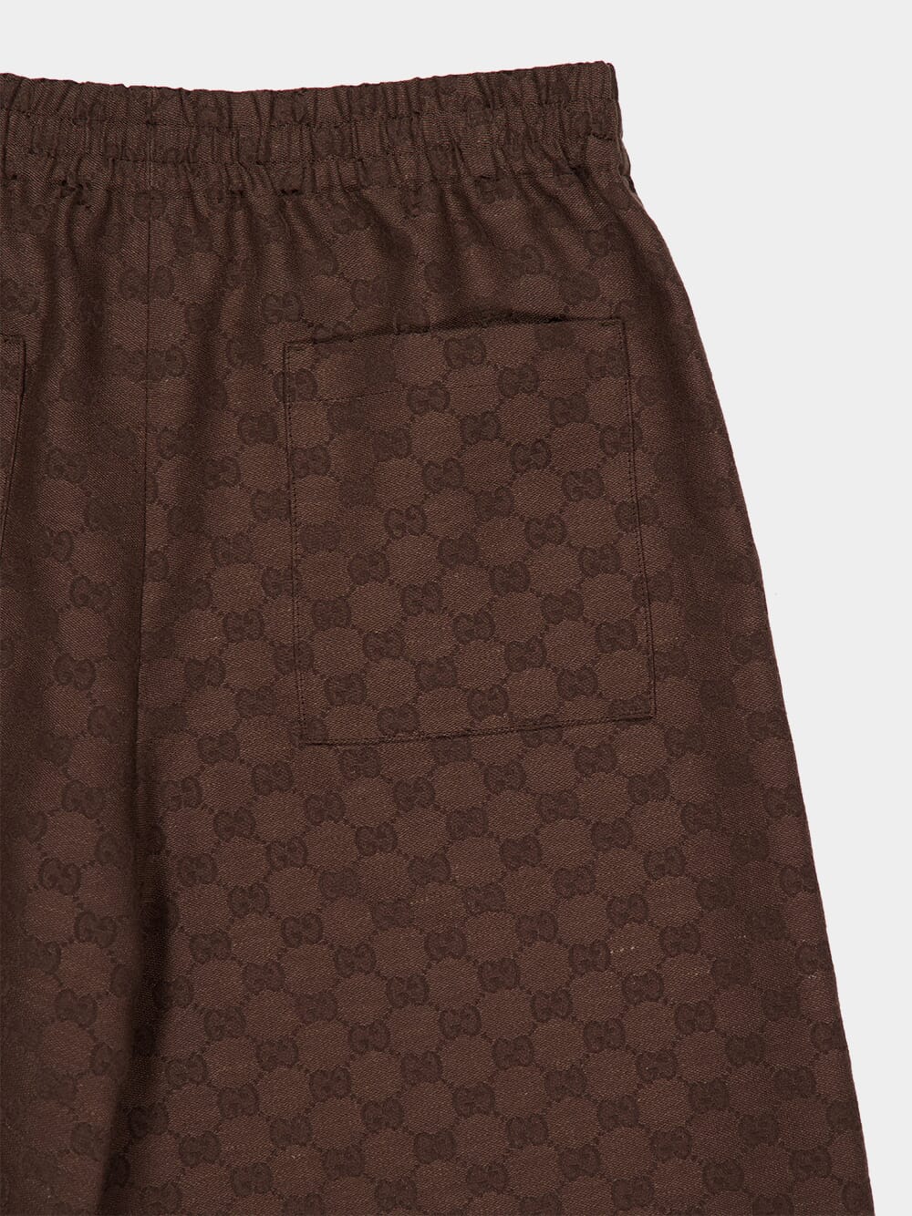 Brown GG Canvas Linen Blend Shorts - Image 4