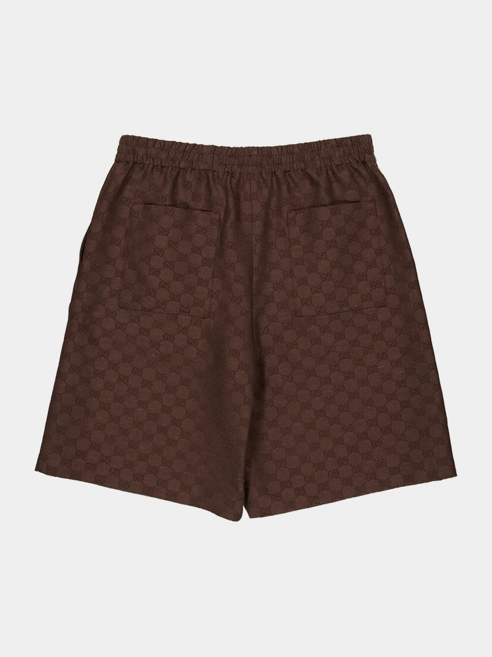 Brown GG Canvas Linen Blend Shorts - Image 6