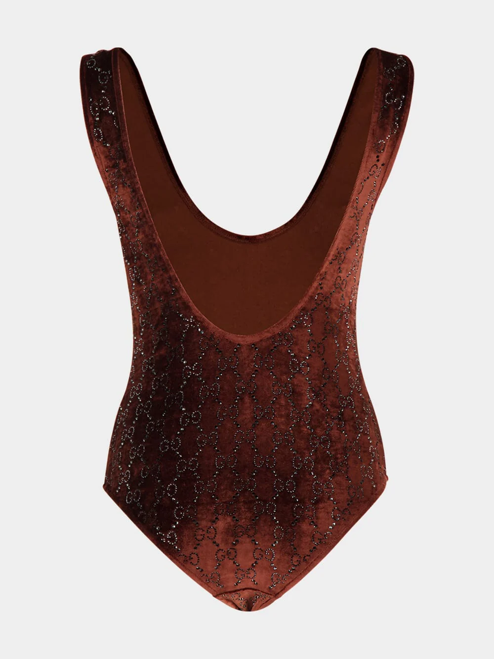 Brown GG Crystal Embroidered Bodysuit - Image 2