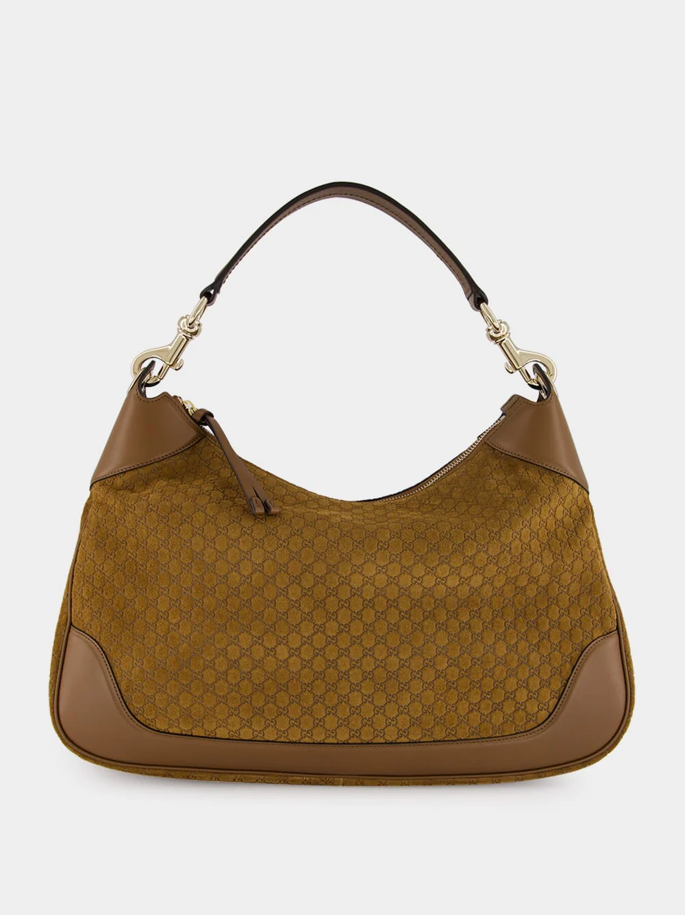 Brown GG Suede B Medium Shoulder Bag