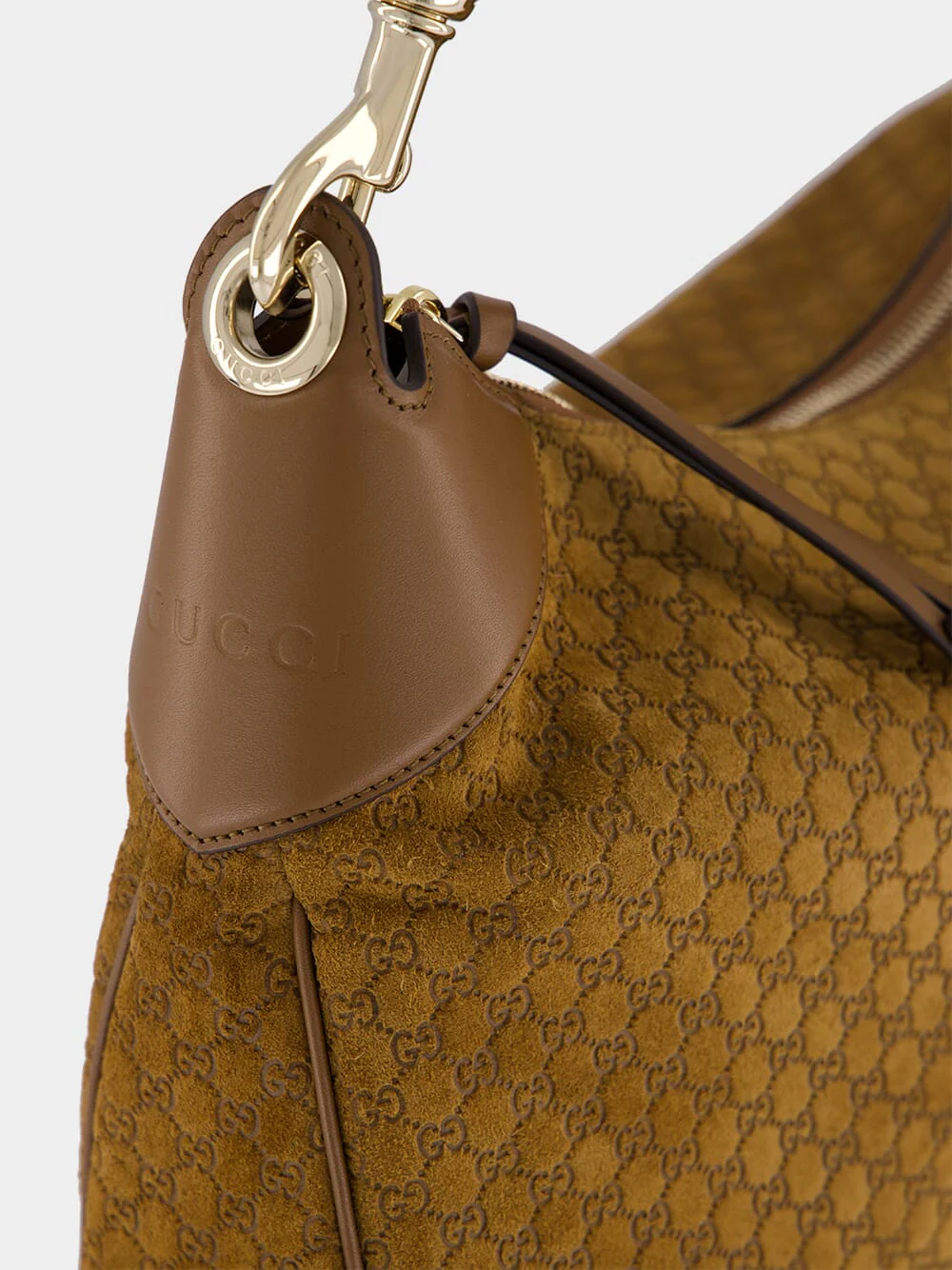 Brown GG Suede B Medium Shoulder Bag - Image 5