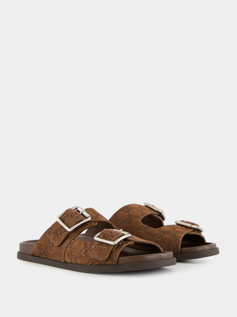 Brown GG Suede Sandals - Image 3