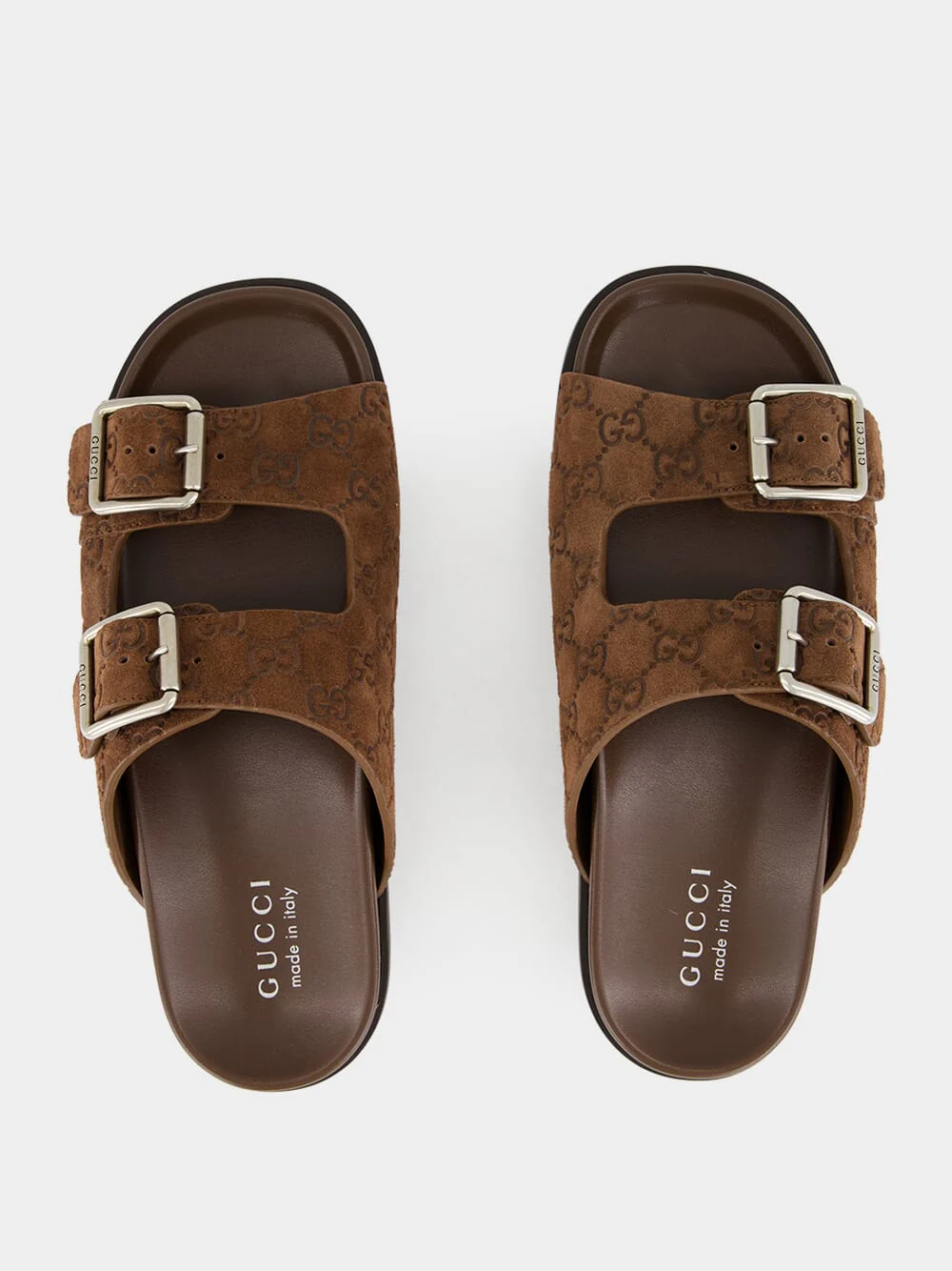 Brown GG Suede Sandals - Image 4