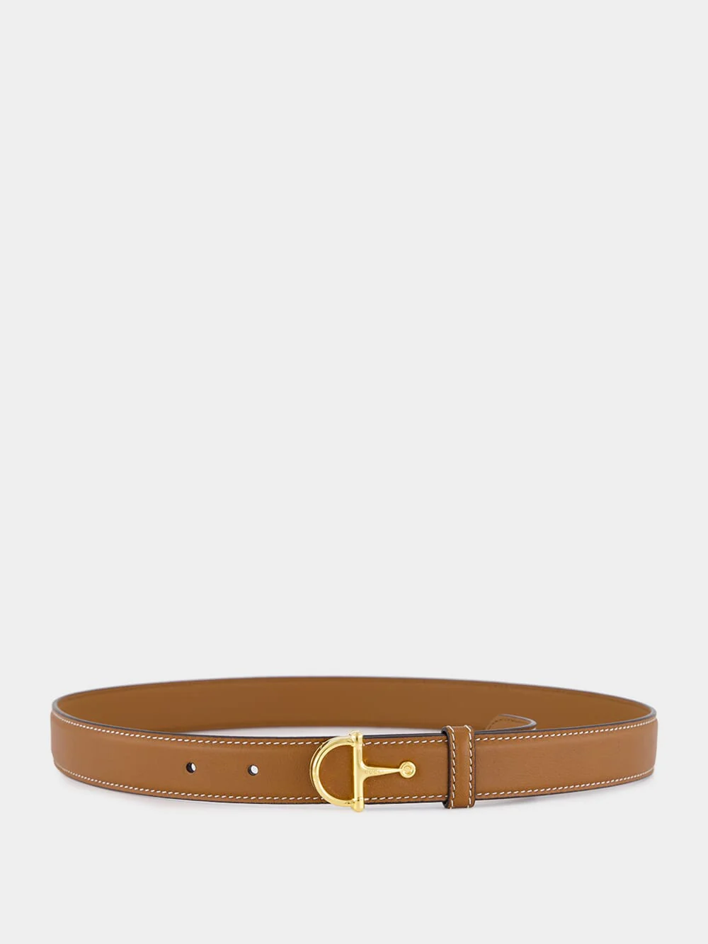 Brown Leather Belt with Half-Horsebit