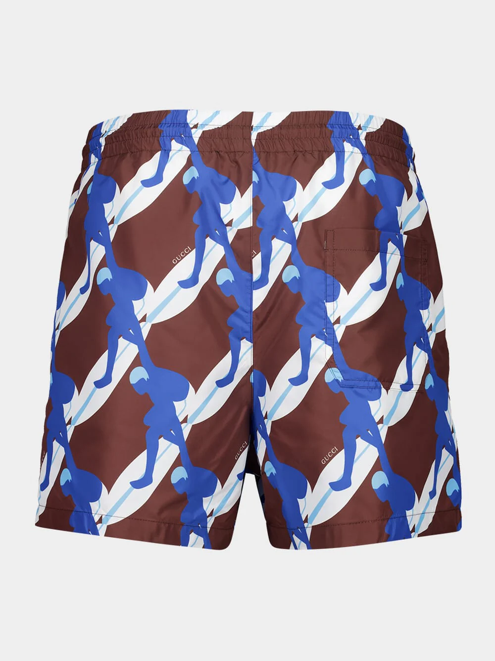 Brown Multicolour Printed Poplin Swim Shorts - Image 2