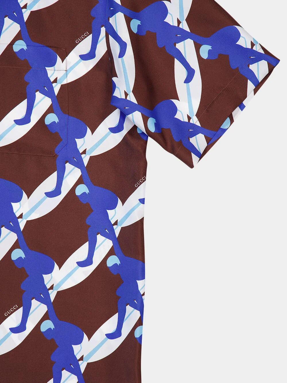Brown Multicolour Printed Silk Bowling Shirt - Image 4