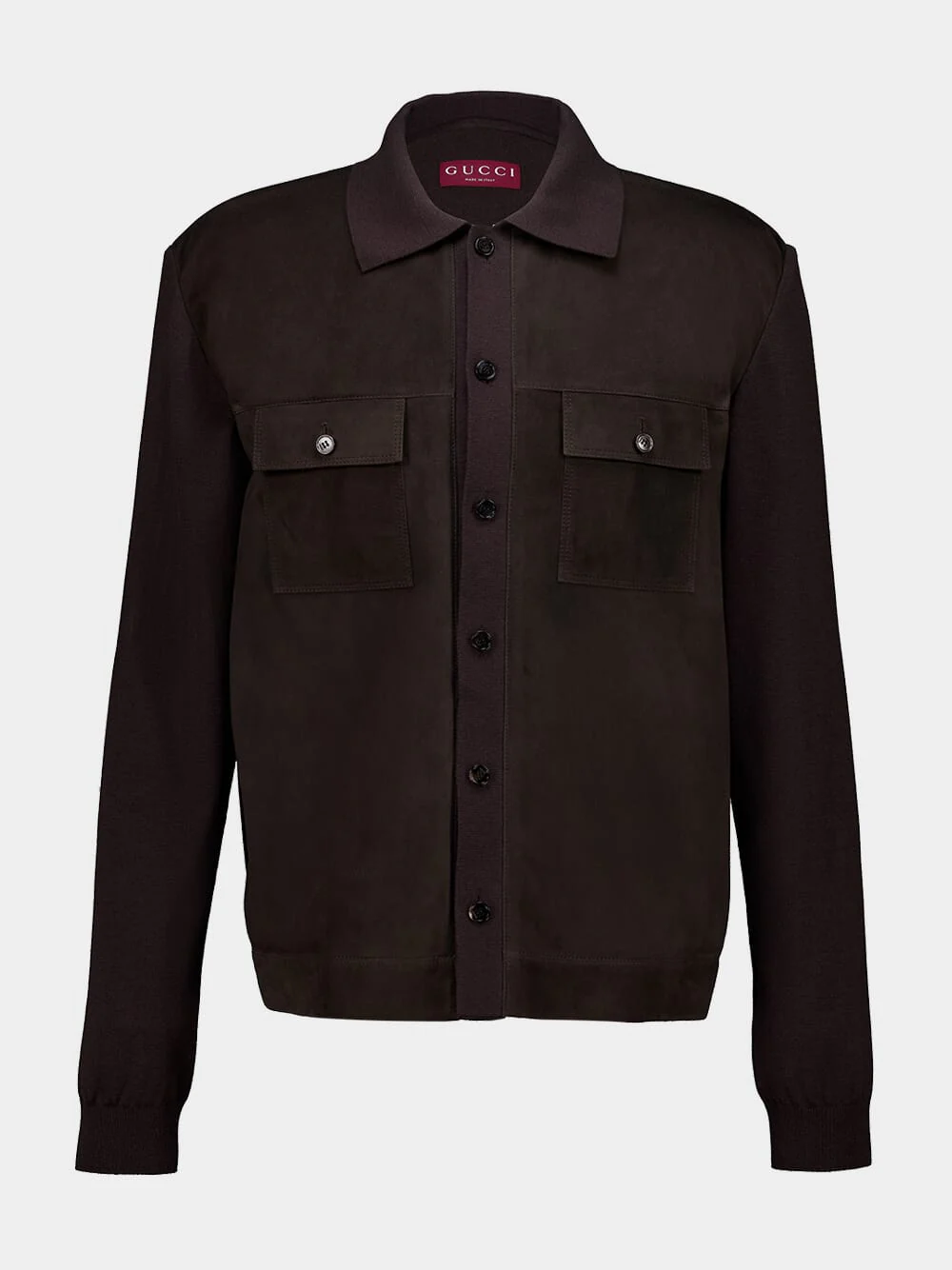 Brown Suede Buttoned Jacket