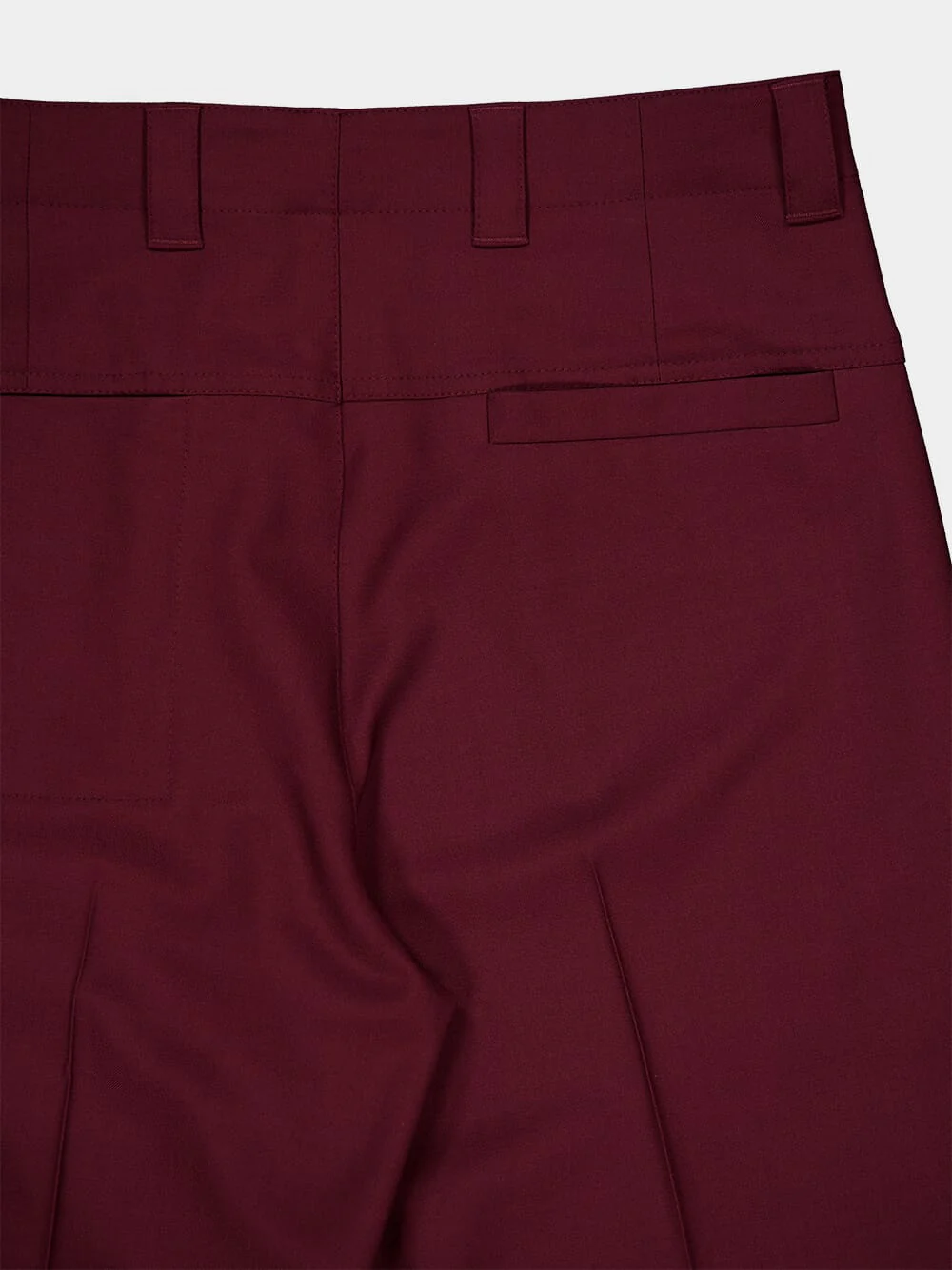 Burgundy Wool Gabardine Trousers - Image 3