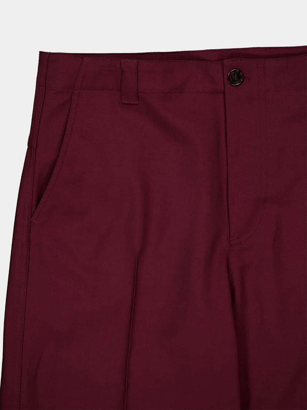 Burgundy Wool Gabardine Trousers - Image 4