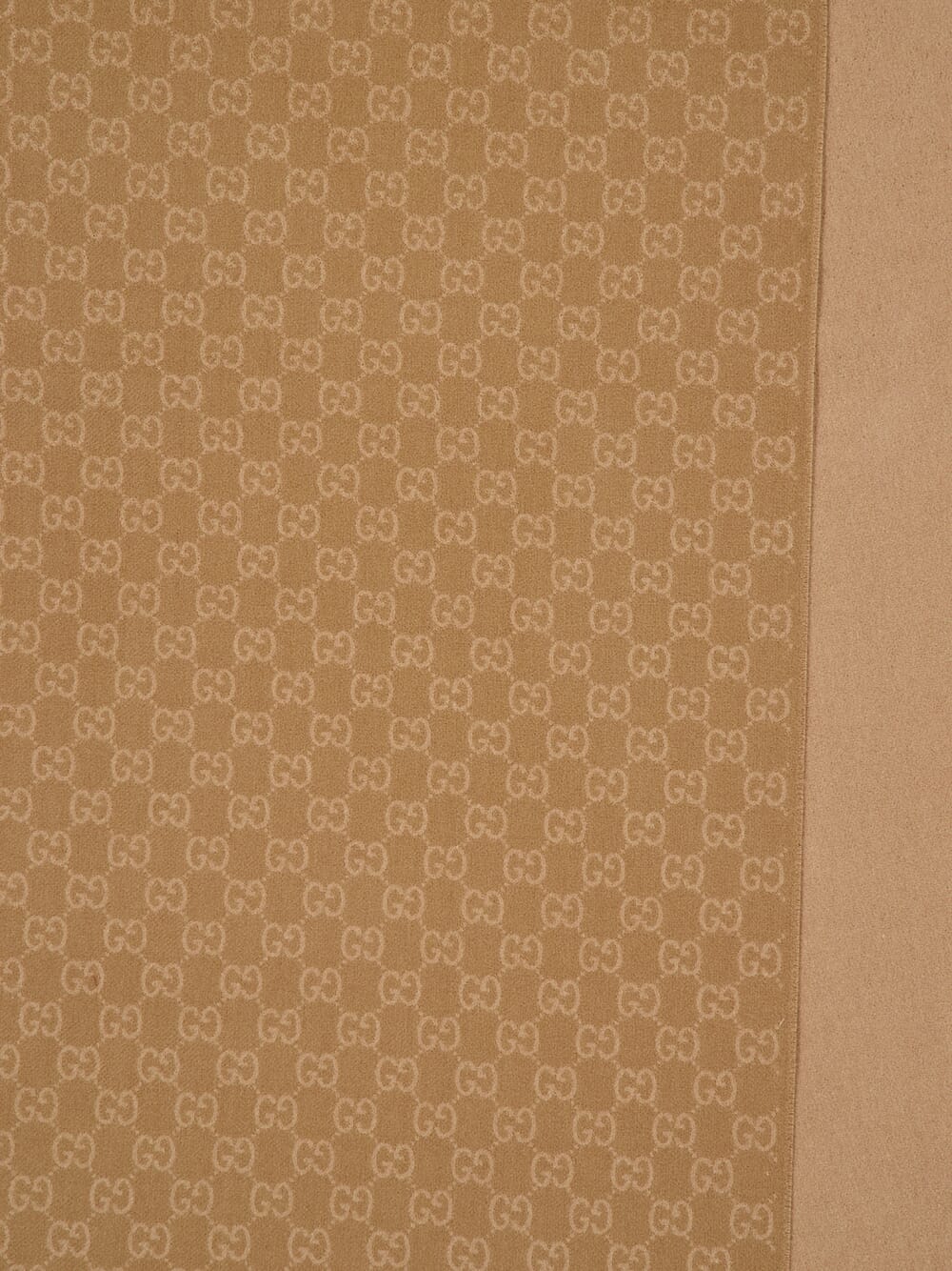 Camel and Beige GG Wool Cashmere Scarf - Image 2