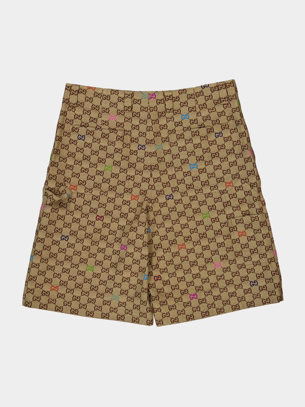 Camel and Dark Brown GG Canvas Shorts - Image 7
