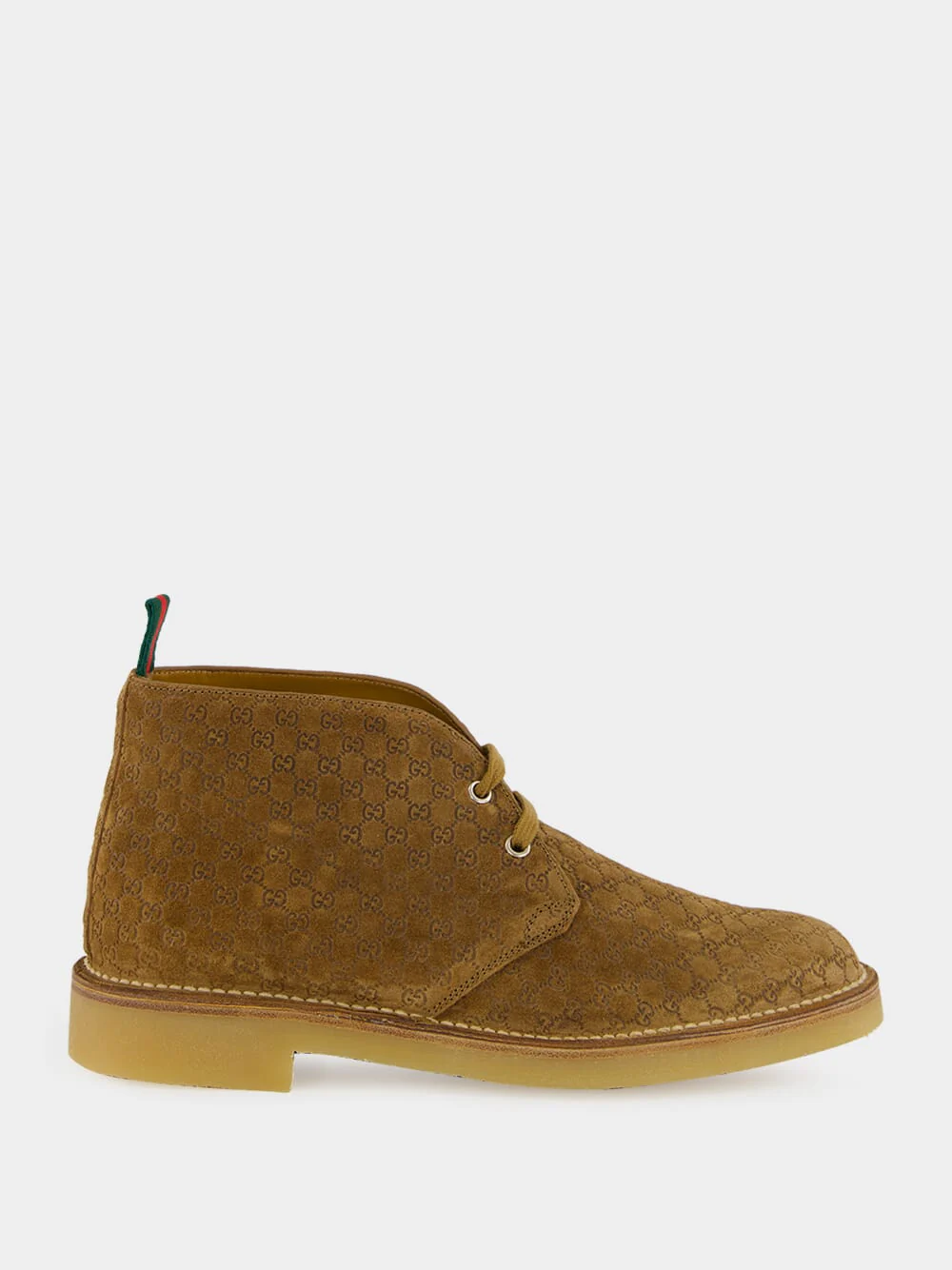 Camel GG Suede Ankle Boots