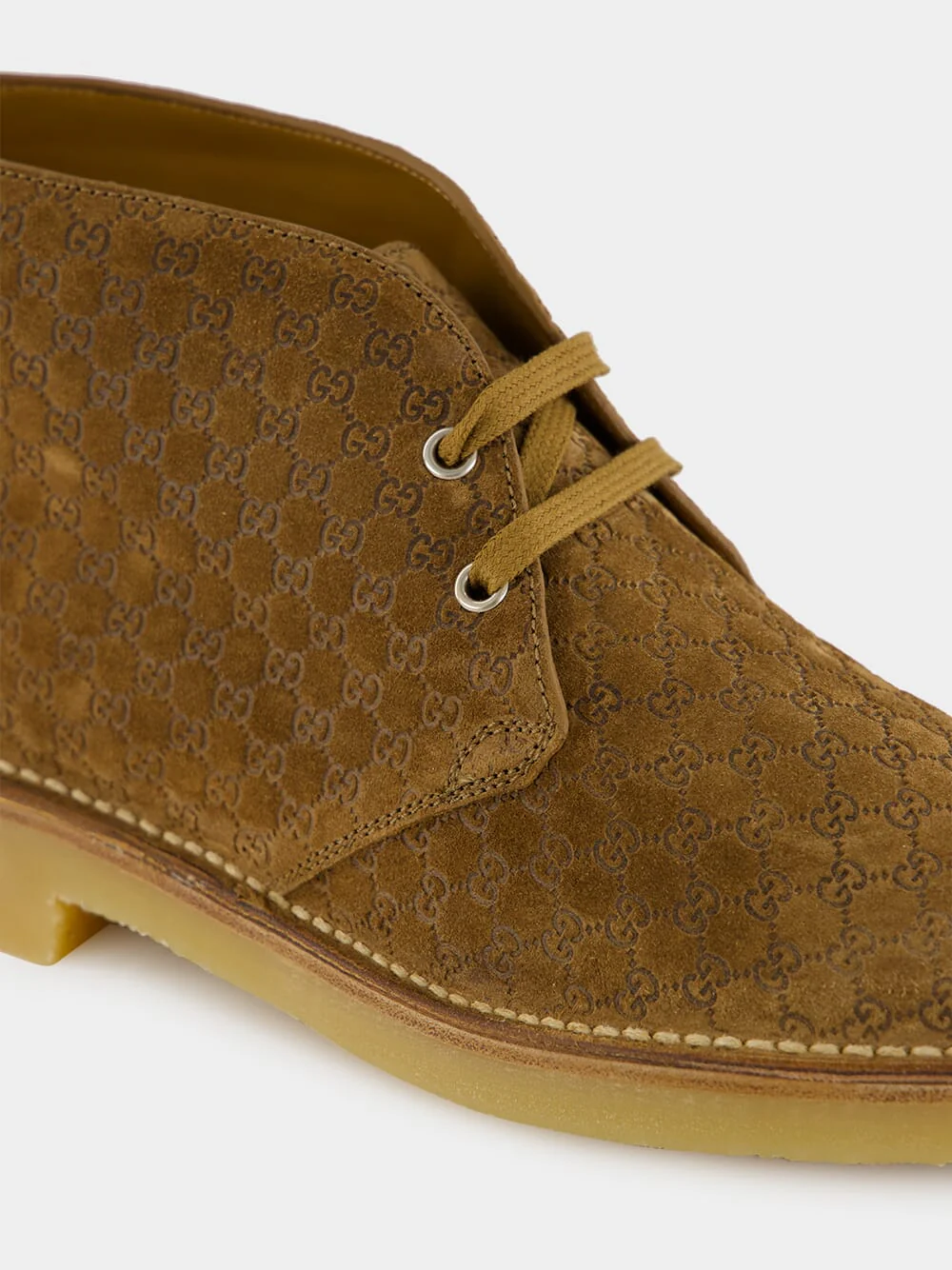 Camel GG Suede Ankle Boots - Image 7
