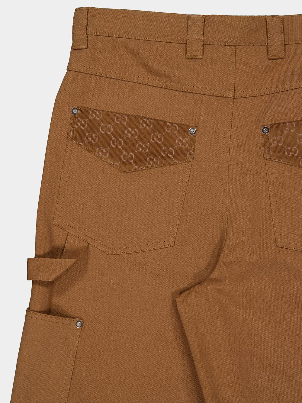 Camel Heavy Canvas Cotton Cargo Shorts - Image 5