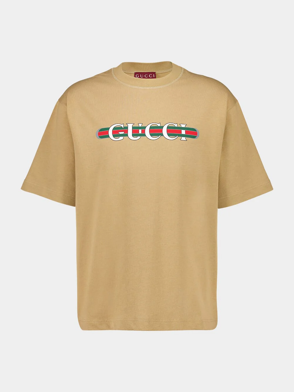 Camel Printed Cotton Jersey T-Shirt