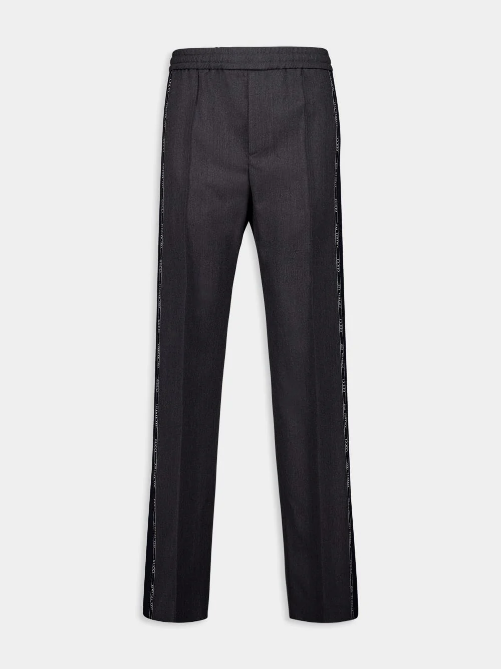 Anthracite Grey Logo-Trim Trousers