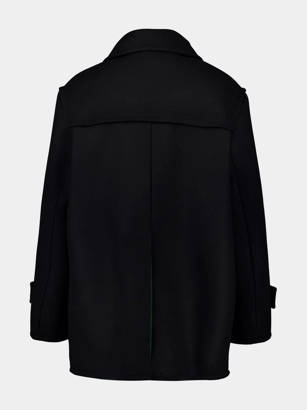 Black Batavia Wool Double-Breasted Coat - Image 2